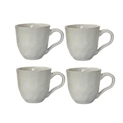 Kit 4 Xícaras de Café em Cerâmica Nature Branco Luar 120ml