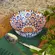 Bowl Tigela em Cerâmica Laranja e Azul 600ml 15,5x7,5cm 1un.