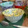 Bowl Tigela em Cerâmica Amarelo e Verde 600ml 15,5x7,5cm 1un