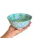 Bowl Tigela em Cerâmica Azul e Verde 600ml 15,5x7,5cm 1 un