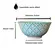 Bowl Tigela em Cerâmica Azul e Verde 600ml 15,5x7,5cm 1 un