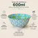Bowl Tigela em Cerâmica Azul e Verde 600ml 15,5x7,5cm 1 un