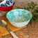 Bowl Tigela em Cerâmica Azul e Verde 600ml 15,5x7,5cm 1 un