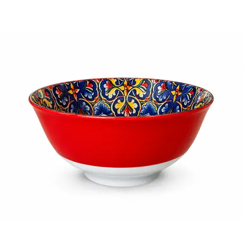 Bowl Tigela Cerâmica Azulejo Colorido 600ml 15,5x7,5cm 1 un