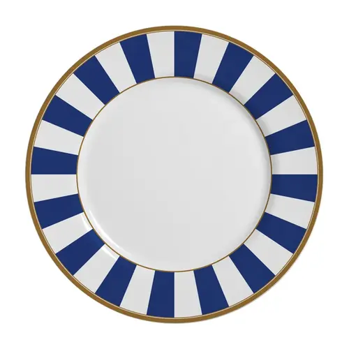 Prato Raso em Cerâmica Stripe Linhas Azul 29cm - 1 unid.