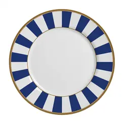 Prato Raso em Cerâmica Stripe Linhas Azul 29cm - 1 unid.