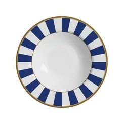 Prato Fundo em Cerâmica Stripe Linhas Azul 25cm - 1 Unid.