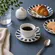 Xicara de Café com Pires em Cerâmica Stripe Linhas Azul 85 ml - 1 Unid.