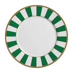 Prato Raso em Cerâmica Stripe Linhas Verde 29cm - 1 Unid.