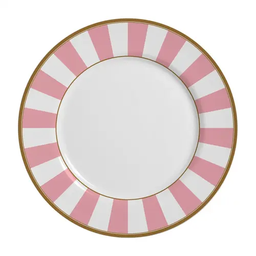 Prato Raso em Cerâmica Stripe Linhas Rosa 29cm - 1 Unid.