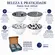 Kit 4 Bowls Tigelas Cerâmica Azul Branco 280ml Caixa Presente