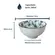 Kit 4 Bowls Tigelas Cerâmica Azul Branco 280ml Caixa Presente