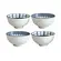 Kit 4 Bowls Tigelas Cerâmica Azul Branco Duo 280ml Caixa Presente