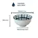 Kit 4 Bowls Tigelas Cerâmica Azul Branco Duo 280ml Caixa Presente