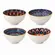Kit 4 Bowls Tigelas Cerâmica Estampados 280ml Caixa Presente
