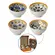Kit 4 Bowls Tigelas Cerâmica Decorados 280ml Caixa Presente