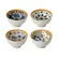 Kit 4 Bowls Tigelas Cerâmica Decorados 280ml Caixa Presente