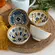 Kit 4 Bowls Tigelas Cerâmica Decorados 280ml Caixa Presente