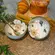 Kit 2 Bowls Tigelas Cerâmica Flor Magnólia 280ml Caixa Presente