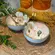 Kit 2 Bowls Tigelas Cerâmica Flor Magnólia 280ml Caixa Presente