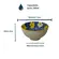 Kit 2 Bowls Tigelas Cerâmica Flor Azul Amarelo 280ml Caixa Presente