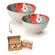 Kit 2 Bowls Tigelas Cerâmica Flor Campestre 280ml Caixa Presente