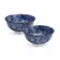 Kit 2 Bowls Tigelas Cerâmica Folia Azul Branco 280ml 12x6cm