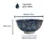 Kit 2 Bowls Tigelas Cerâmica Folia Azul Branco 280ml 12x6cm