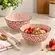 Kit 2 Bowls Tigelas Cerâmica Rosália Vermelho 280ml 12x6cm