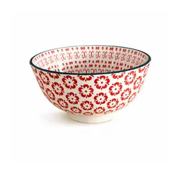 Bowl Tigela Cerâmica Rosália Vermelho 550ml 14x7,5cm 1 un