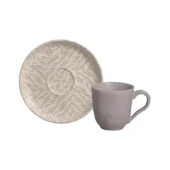 Xícara de Café e Pires Cerâmica Stoneware Bio Luar 120ml - 1 Unid.