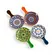Kit 4 Mini Bowls Molheiras Cerâmica Estampadas 50ml com Cabo