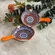 Kit 2 Mini Bowls Molheiras Cerâmica Estampadas 50ml Cabo Laranja