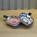 Kit 2 Mini Bowls Molheiras Quadrados Estampados 50ml com Cabo