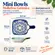 Kit 4 Mini Bowls Molheiras Quadrados Estampados 50ml com Cabo