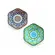 Kit 2 Mini Bowls Molheiras Hexagonais Cerâmica Verde Azul 100ml