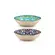 Kit 2 Mini Bowls Molheiras Hexagonais Cerâmica Verde Azul 100ml