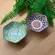 Kit 2 Mini Bowls Molheiras Hexagonais Cerâmica Verde Azul 100ml