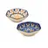 Kit 2 Mini Bowls Molheiras Hexagonais Cerâmica Azul Laranja 100ml