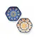 Kit 2 Mini Bowls Molheiras Hexagonais Cerâmica Azul Laranja 100ml