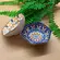 Kit 2 Mini Bowls Molheiras Hexagonais Cerâmica Azul Laranja 100ml