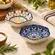 Kit 2 Mini Bowls Molheiras Hexagonais Cerâmica Azul Laranja 100ml