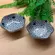 Kit 2 Mini Bowls Molheiras Hexagonais Cerâmica Floral Azul 100ml