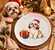 Prato Sobremesa em Cerâmica Natal Ho Ho Dogs Shih-Tzu - 1 Unid.