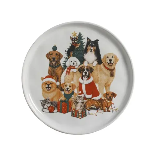 Prato Sobremesa Natal Pet Christmas Cães e Gatos 21,5cm - 1 Unid.